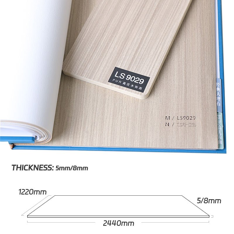 1220 Mm Width Wood Grain PVC Wall Board Solid Decor Bamboo Charcoal Wood Veneer Wall Panel