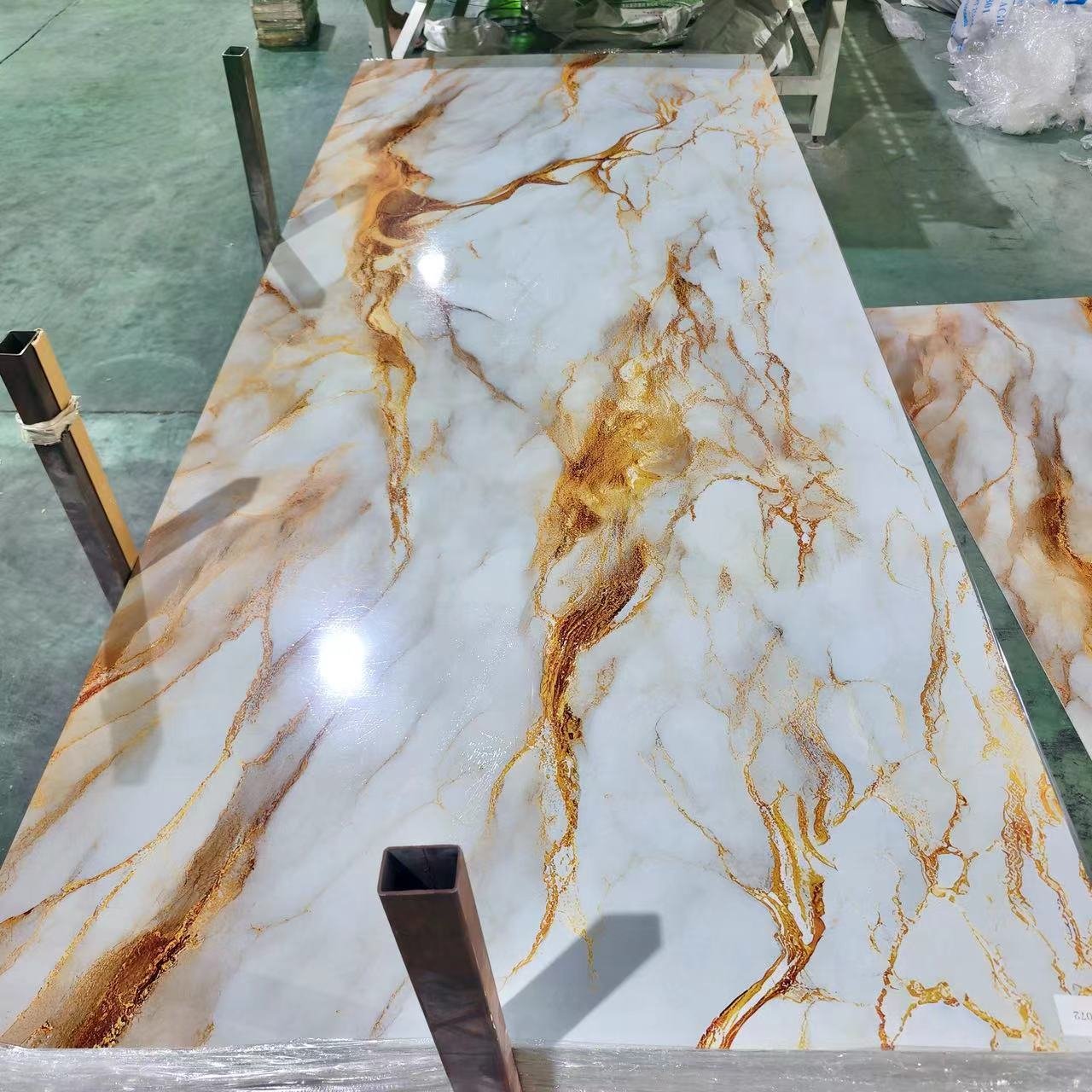 Glossy 120X240cm Pvc Uv Marble Design Sheet Board