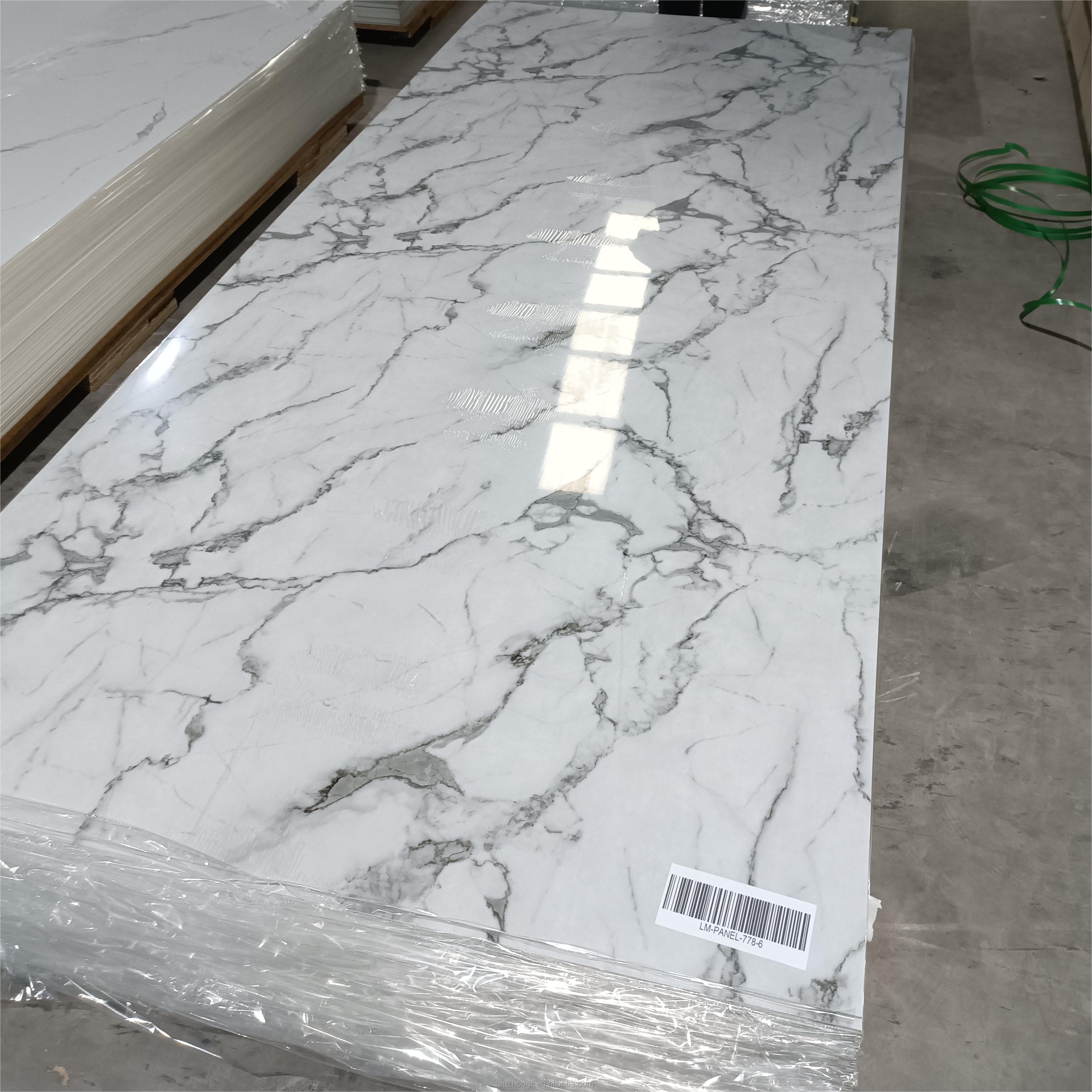Indoor decoration 4*8ft Waterproof UV marble pvc wall panel boards high quality pvc marble wall sheet
