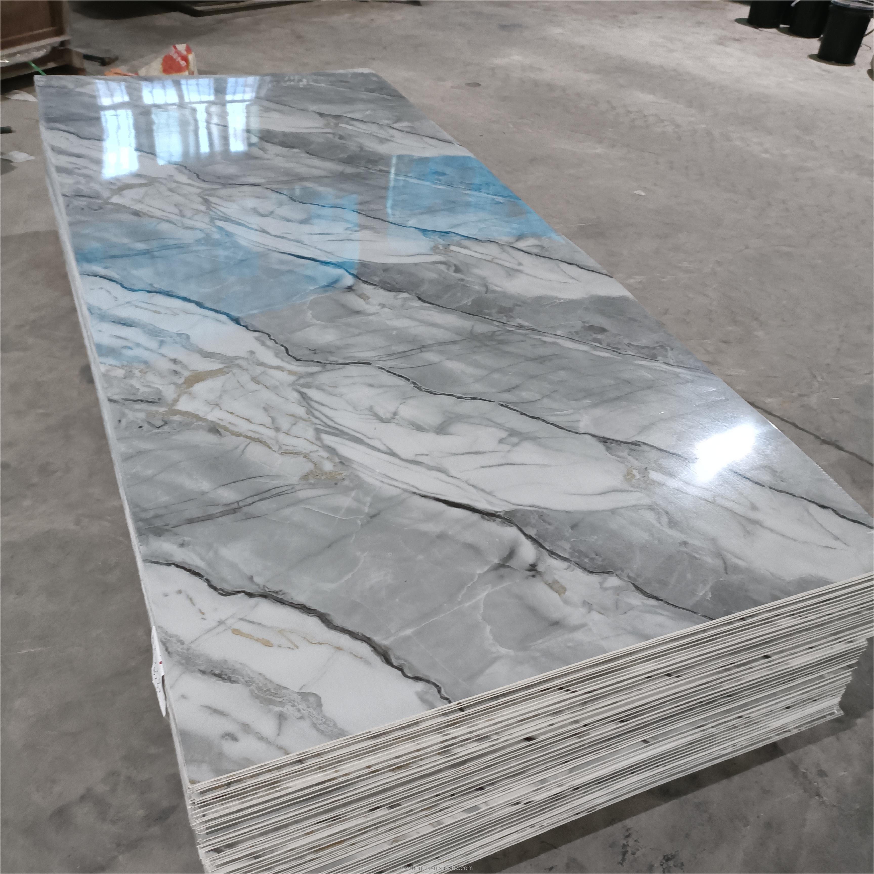 Indoor decoration 4*8ft Waterproof UV marble pvc wall panel boards high quality pvc marble wall sheet