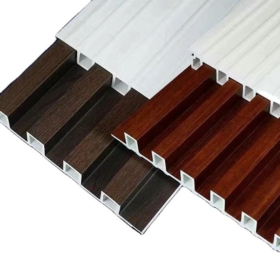 160mm Waterproof Integrated PVC Wall Decor Modern Interior Slat WPC Wall Panel with Soundproof Function Curved Wood Panels