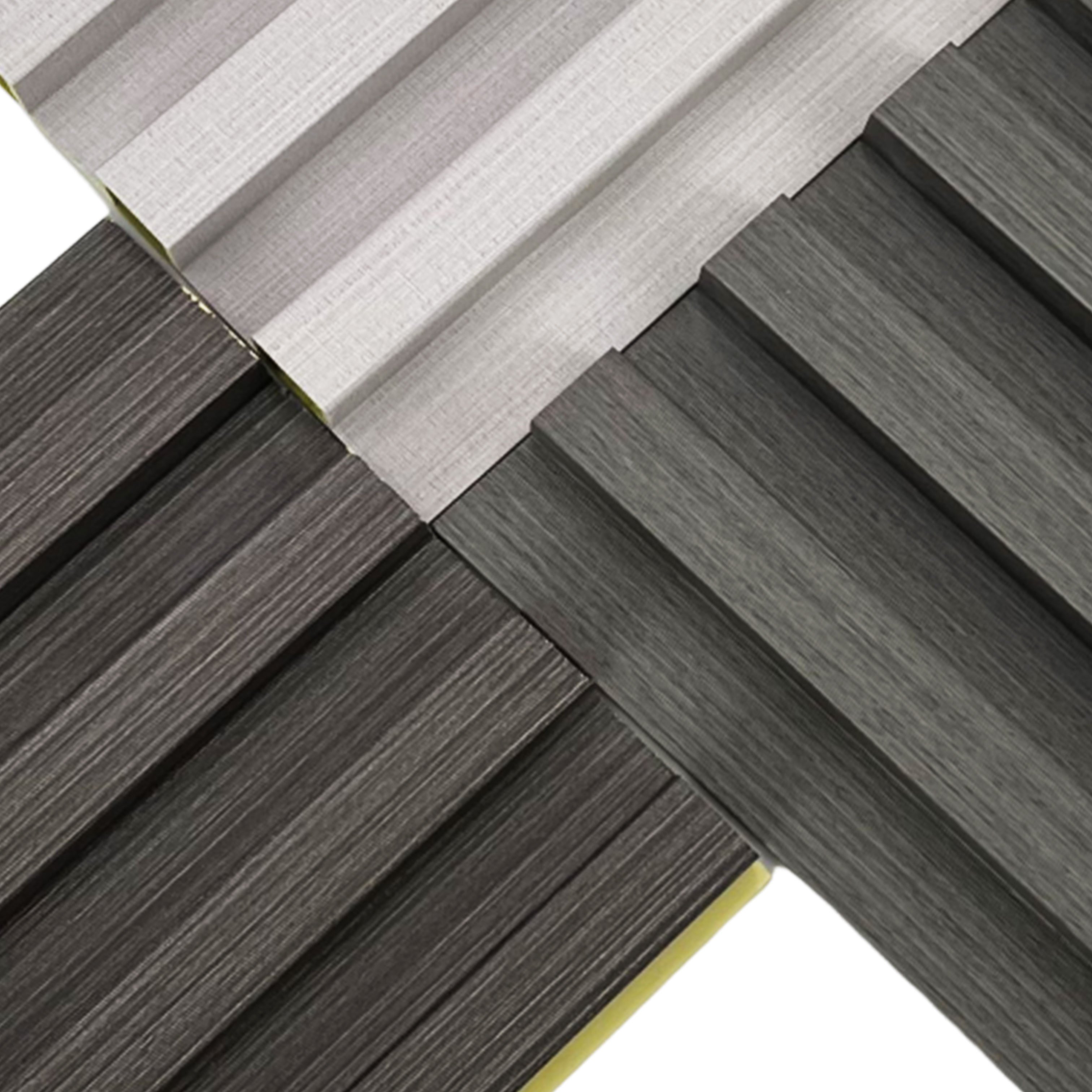 Reasonable Price 3D Wood Veneer Fluted Cladding Low Price WPC Decor Wall Panel Board For Indoor Tv Background Wall Decoration