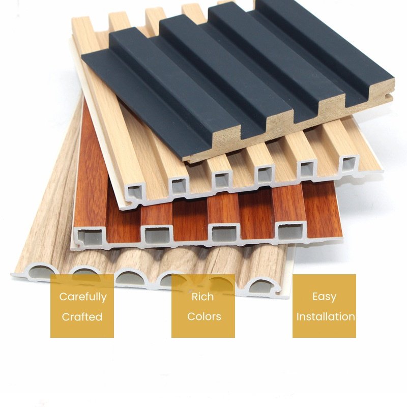 Customized 3D WPC Wall Boards Panels Interior Wood Wall Panel Wood Grain Wood Veneer