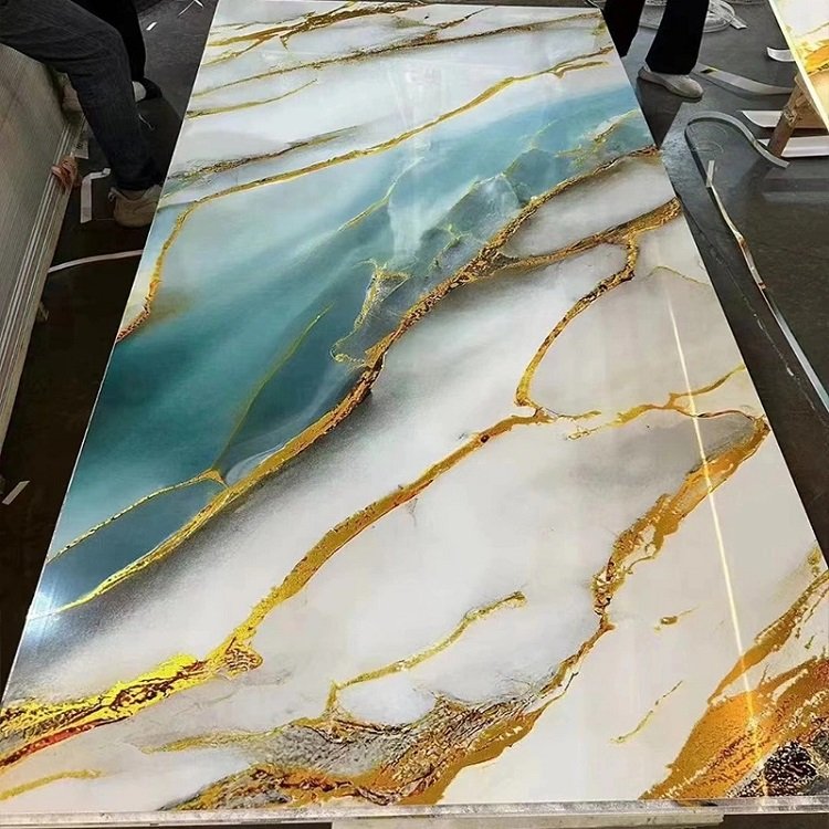 Marble-like UV mdf board plate PVC microlite 1.22 m large plate surface Wall background