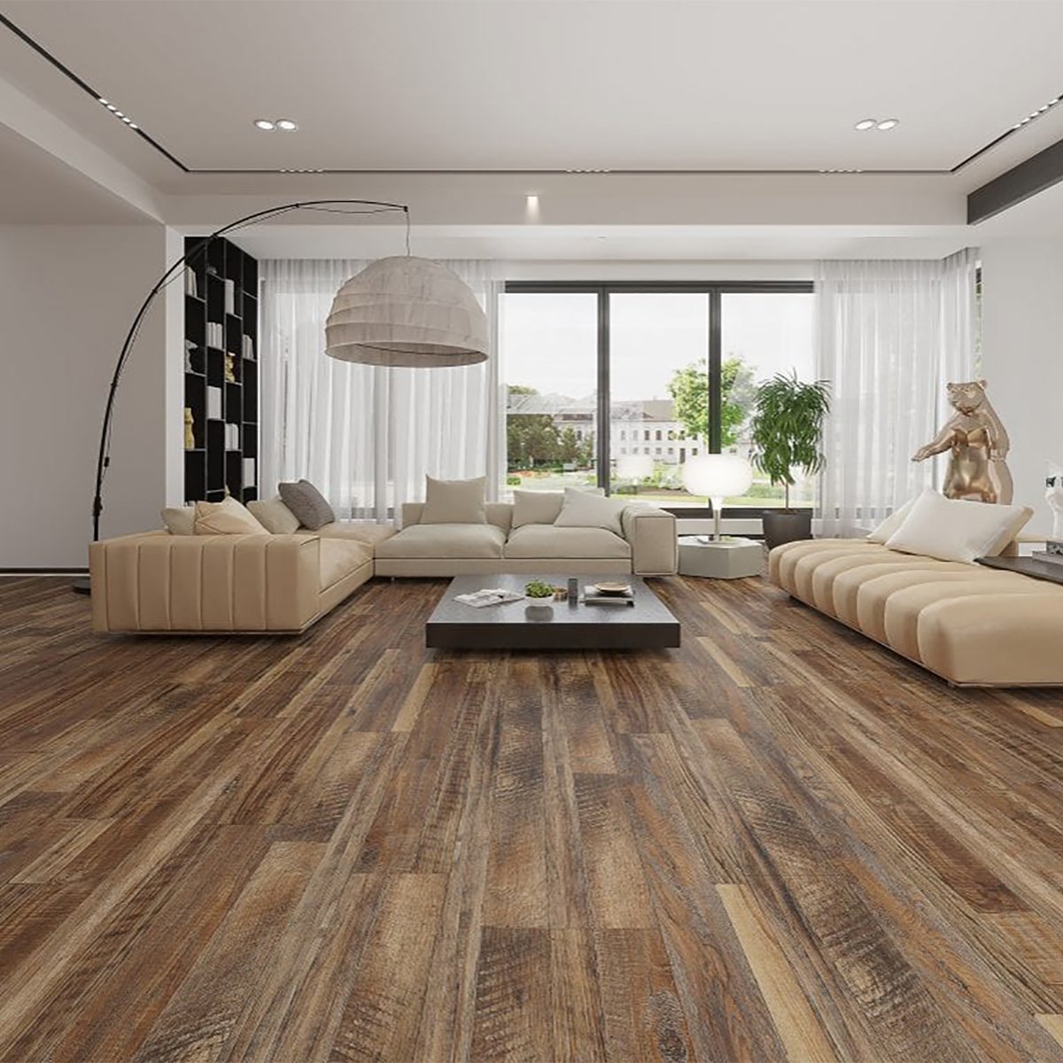 5mm Waterproof Interlocking SPC Flooring Virgin Marble Hybrid PVC Click Floor Rigid Core with Vinyl Material