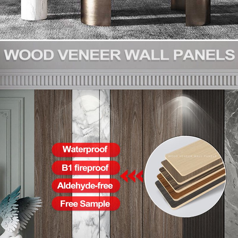 Marble seamless board Bamboo charcoal Wood Veneer Interior decorative panel background wall panels