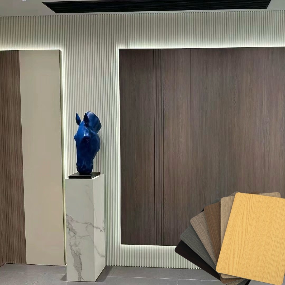 Bamboo charcoal wood veneer sheet modern self adhesive bed golden wallboard wall board panel gold for interior walls