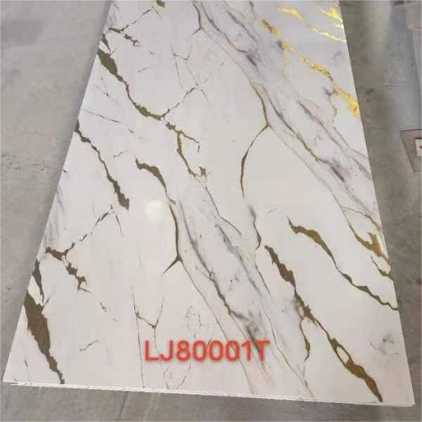 Waterproof Gilded PVC marble Board Wholesale PVC Wall Panel interior Decorative uv marble sheet