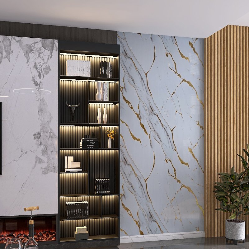 Waterproof Gilded PVC marble Board Wholesale PVC Wall Panel interior Decorative uv marble sheet