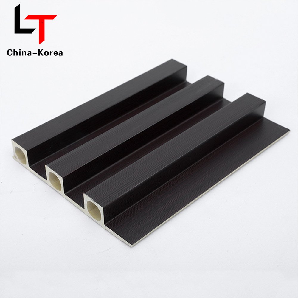 LT Vinyl 3D Factory Direct WPC Fluted Wall Panel Wooden Cladding back WPC Wall Boards Co-extrusion 3d Interior Decor