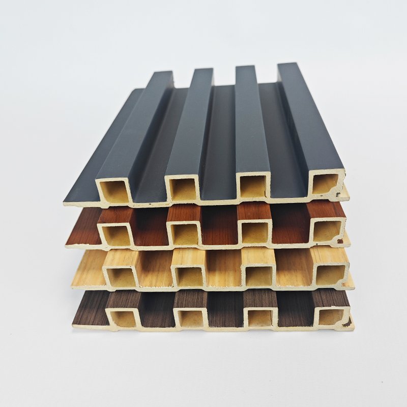 Indoor Ecological Wood Grain wpc pvc wall panels interior Bamboo With LED Light decoration board living room wall panel