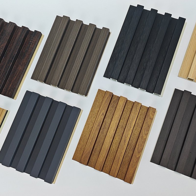 Indoor Ecological Wood Grain wpc pvc wall panels interior Bamboo With LED Light decoration board living room wall panel