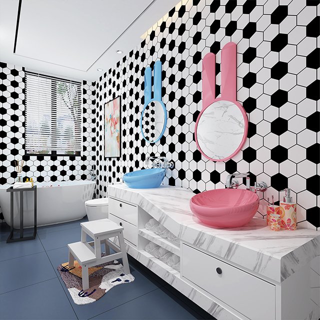 Peel And Stick Kids Foam Floor Tiles PVC Foam Marble Foam Hexagon Tiles