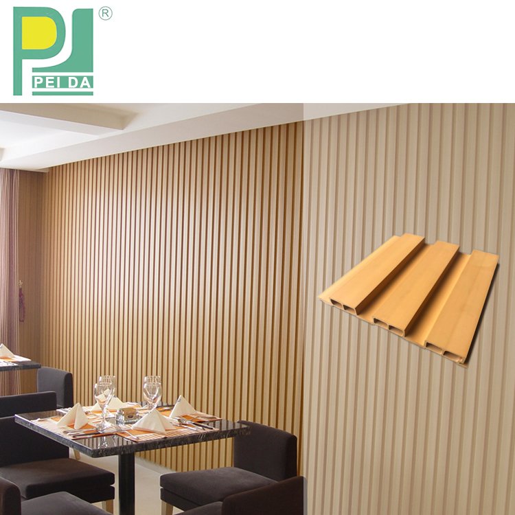Guangzhou Interior Prefab House Slat Wall Strip Louver Screen WPC Board Panel 12mm