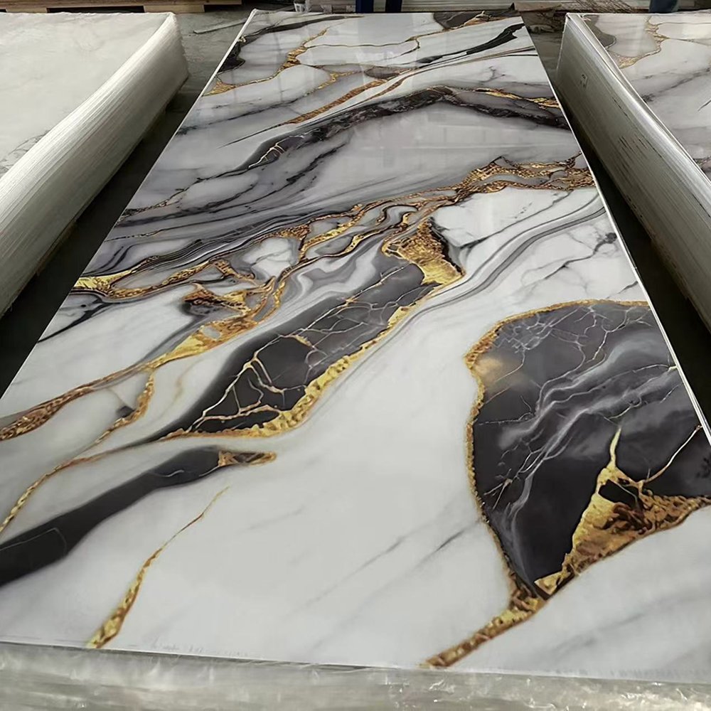New design New production pvc wall panel sheets UV PVC marble paneling TV wall Decoration background plastic flexible wall board