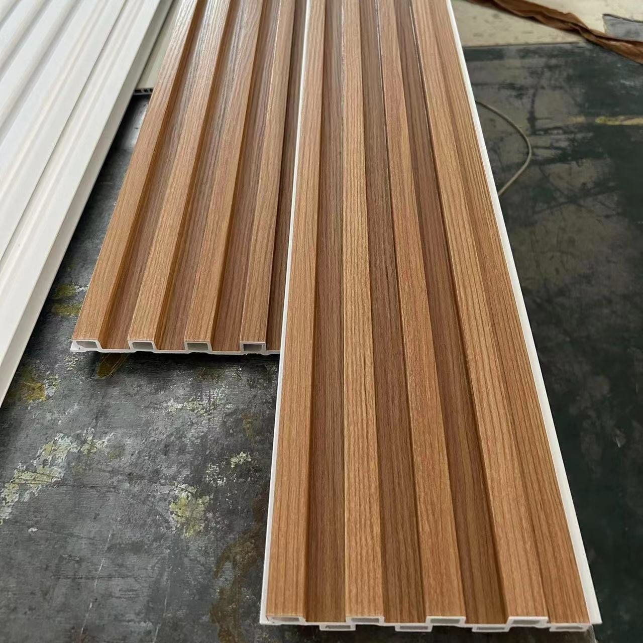 Good price wooden grain PVC coated black wall panel waterproof interior wall decoration PVC interior louvers board