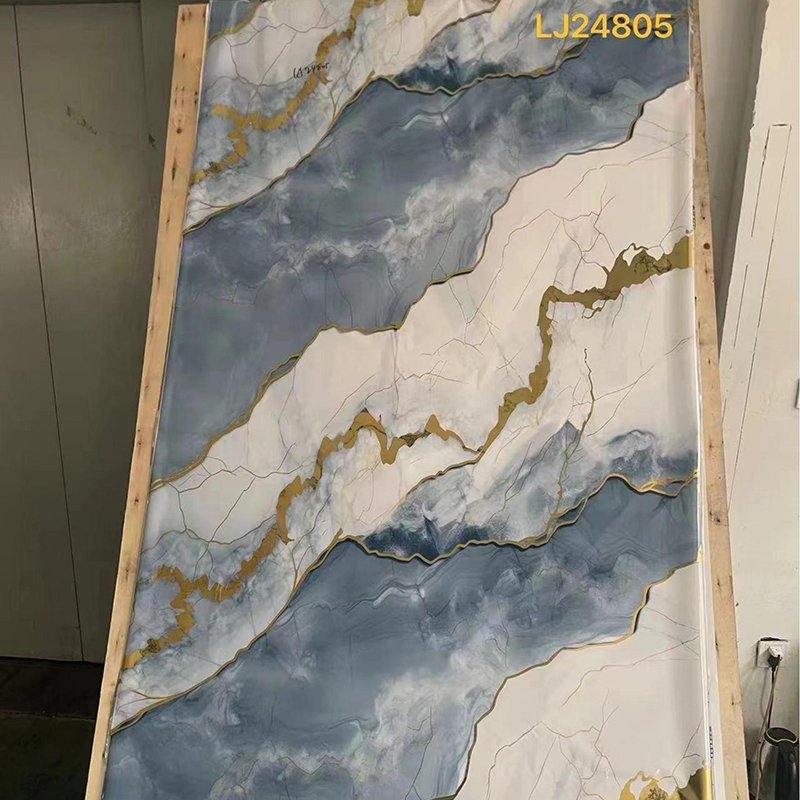 PVC marble wall panels Glossy matt Embossed can be customized color marble sheet & other panels decoration