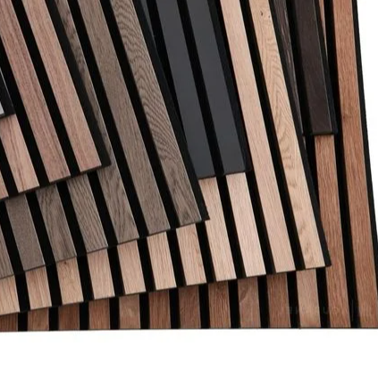 Yiyijia Modern Oak Wood Akupanel PET MDF Echo Reducing Soundproof Ceiling Wall Acoustic Slotted Panel Apartment Restaurant