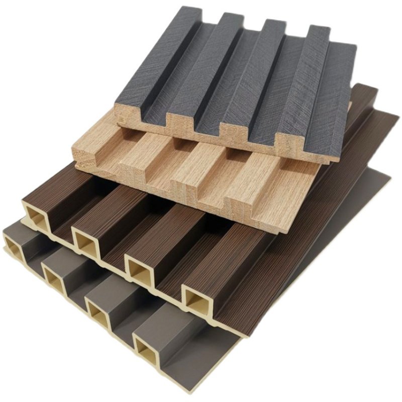 Indoor 3D Laminated WPC Wallboard Wood Grain PVC Coating Decoration Great Wall Panel Interior Cladding Fluted Bamboo Fiber Board