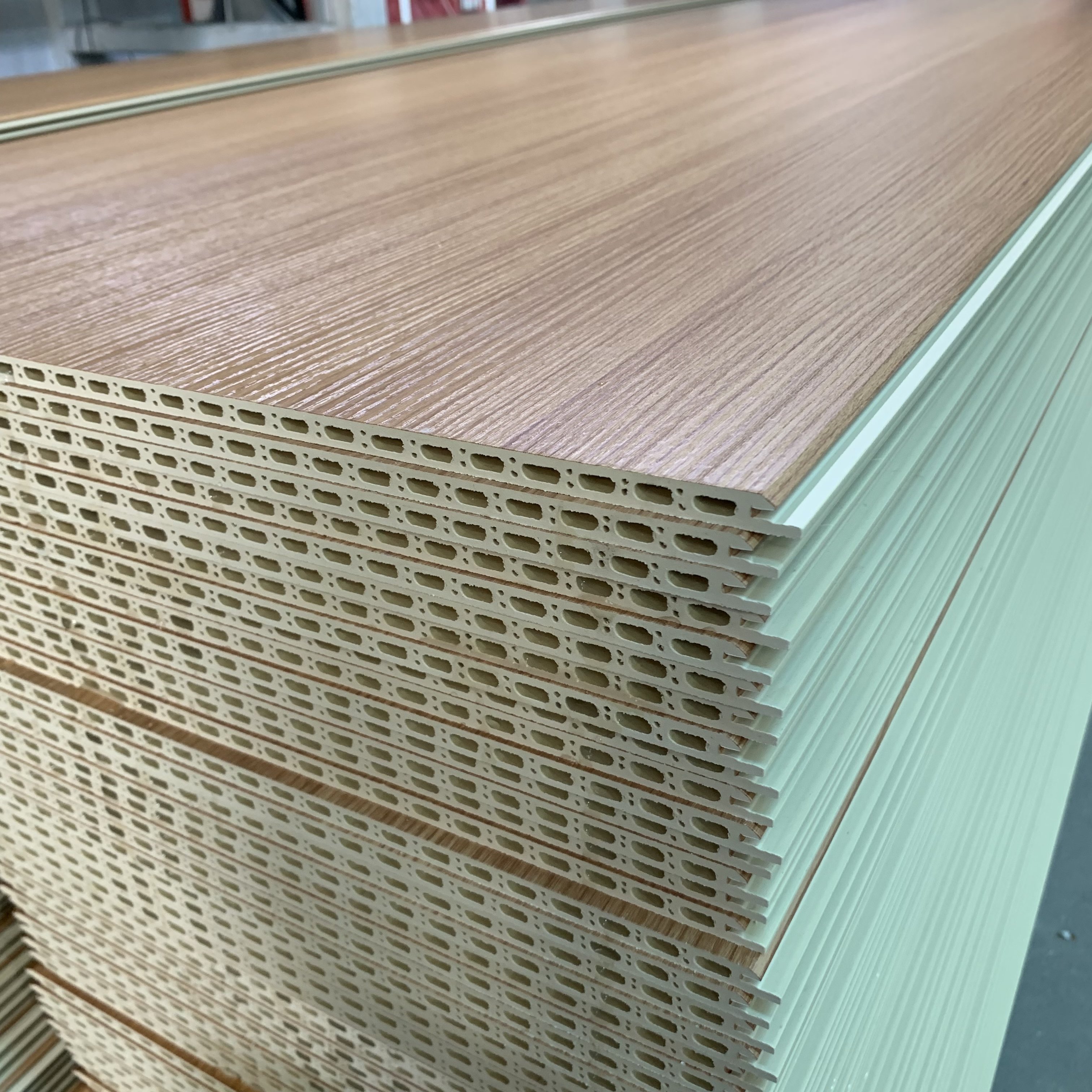 Cheap price co extrusion grille wall facade panel anti water WPC wall panel for exterior wall