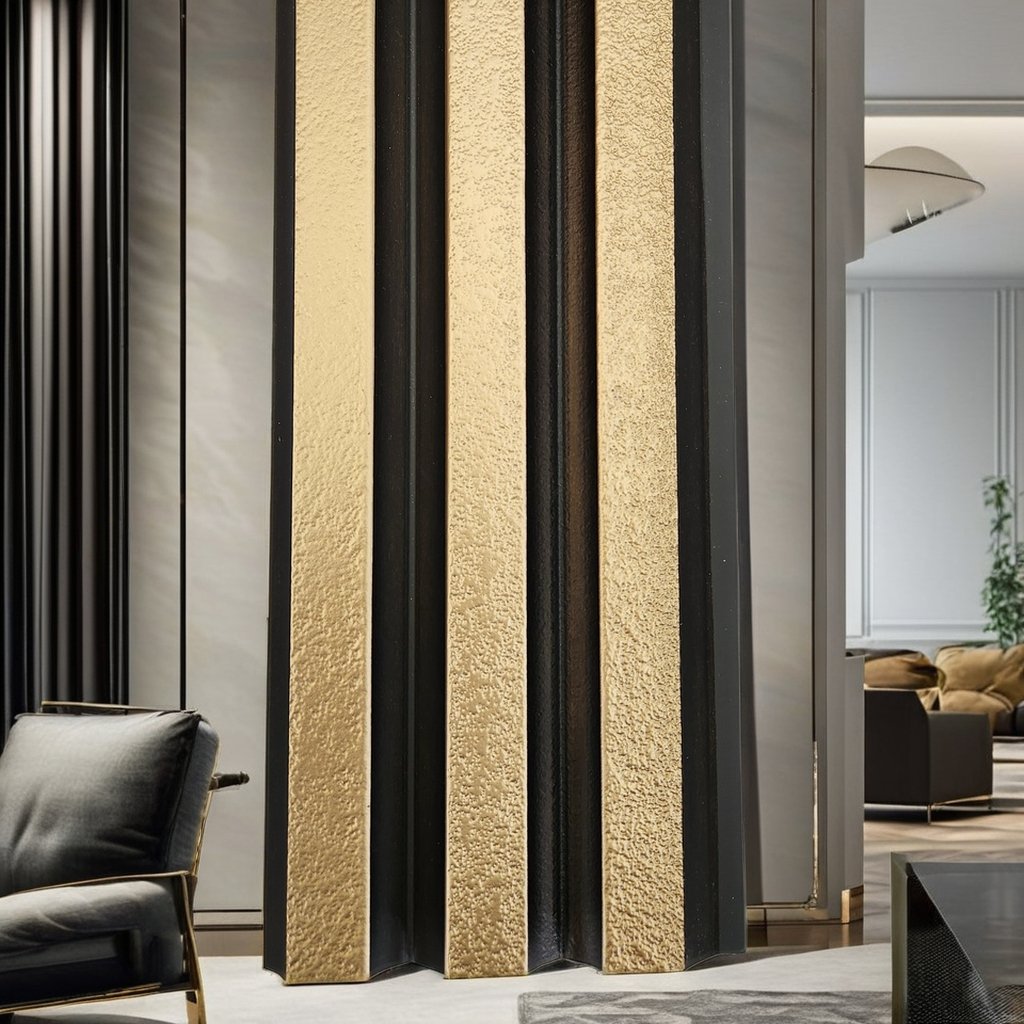 Hot Selling Eco-Friendly 3D Wall Panel Easy Installation ps Waterproof Charcoal Louvers for Villa Wall Decorations