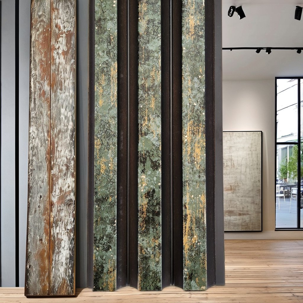 Hot Selling Eco-Friendly 3D Wall Panel Easy Installation ps Waterproof Charcoal Louvers for Villa Wall Decorations