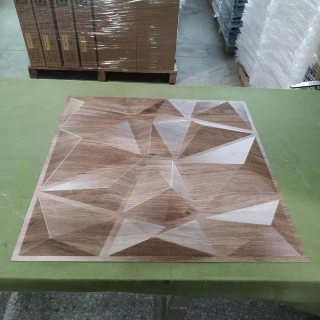Wood grain pvc wallpaper Moisture-Proof easy installation 3D Pvc Wall Panel Wall Board cladding for home decor