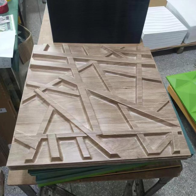 Wood grain pvc wallpaper Moisture-Proof easy installation 3D Pvc Wall Panel Wall Board cladding for home decor