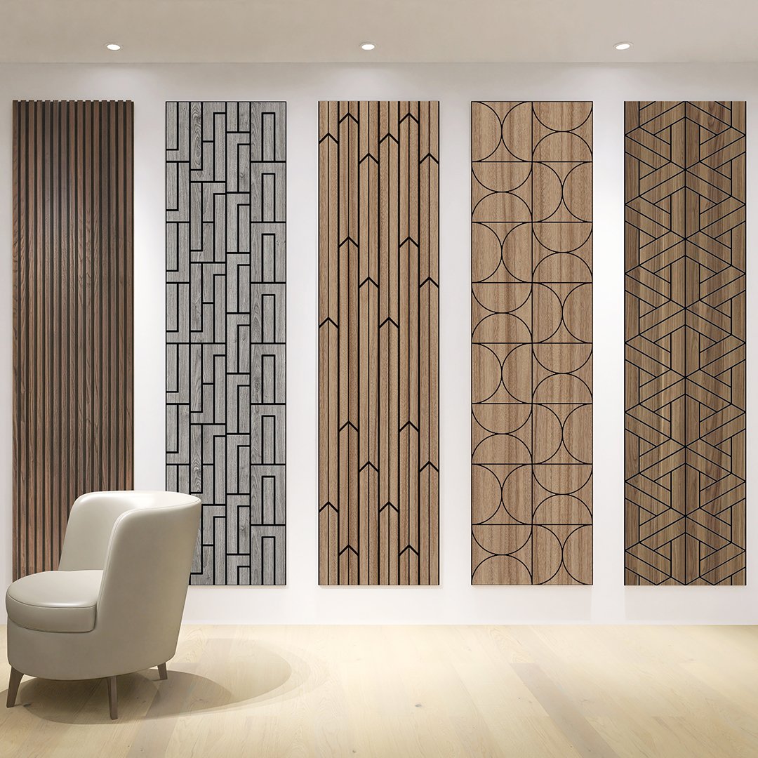 KASARO 3D wood MDF panel decorative board for wall