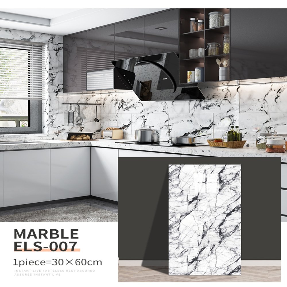 PVC Wall Panel For Wall Decoration Interior Self Adhesive 3D Foam Wall Board Marble Waterproof Peel&Stick Wallpaper