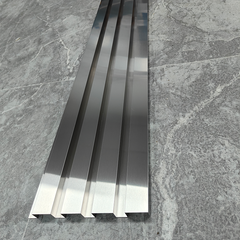 Wall Panels & Boards Stainless Steel 3D Fluted Panel Profile Silver Metal Grille Panel Decorative Cladding