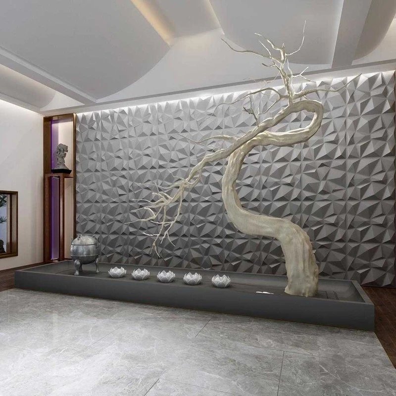 Auuan 3D Plastic Interior Wall Decor Tiles PVC Wall Panel Home Decoration 3D Wall Panel wholesale