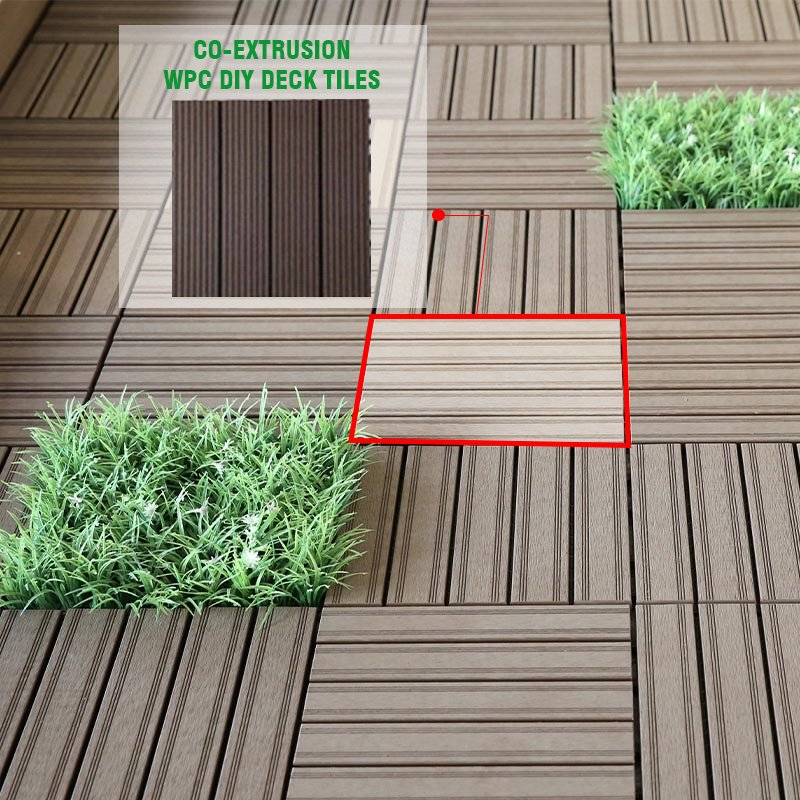 Factory Direct Design Cladding Effortless Decking Seamless Wood Plastic Composite wpc diy deck tiles
