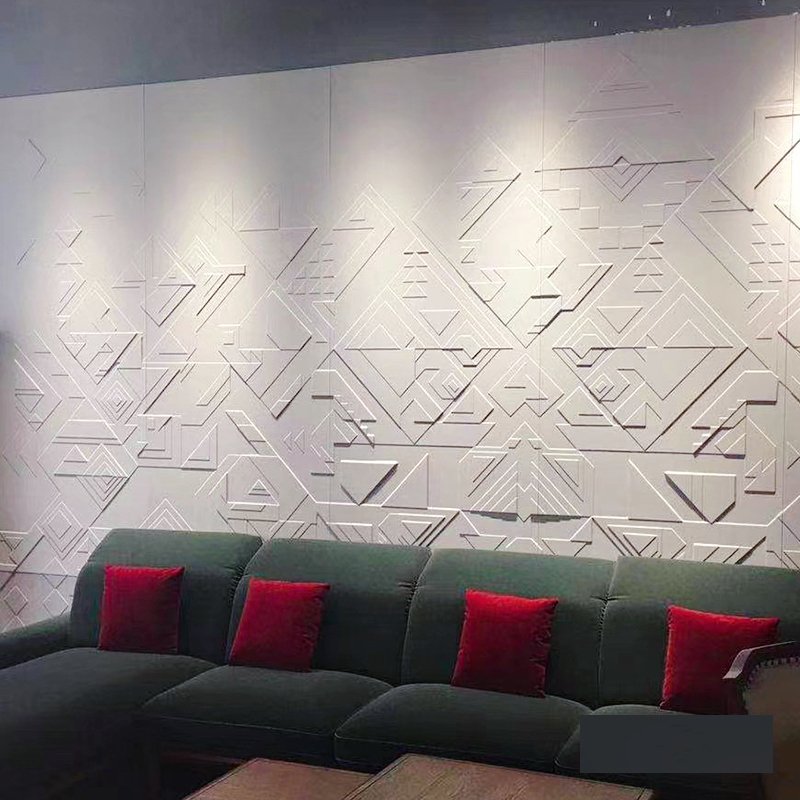 Free Sample Home Interior Finish PVC Wood Living Room TV Background Wall Board Bedroom Embossed Carved 3D Art Wall Panels