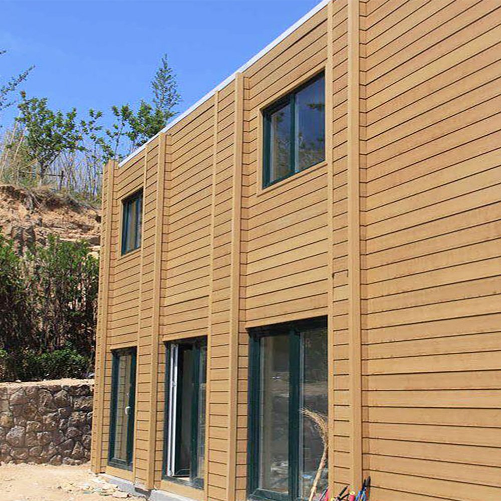 House Exterior Black-White Fluted Composite Wpc Wall Panel Outdoor Siding Board Eco-Friendly Panel Building Wpc Wall Cladding