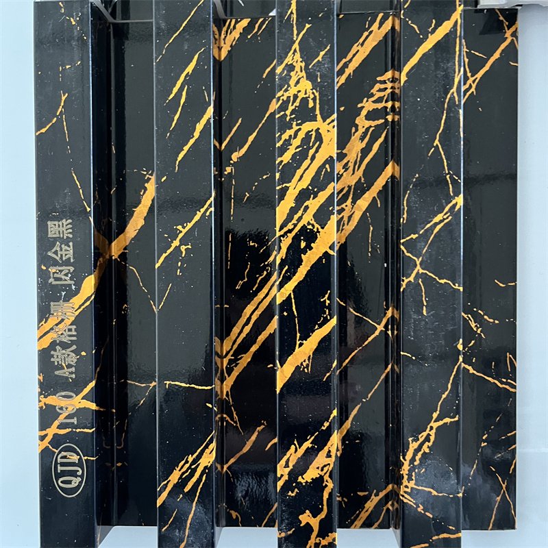 New Style Marble Stone Surface 3D Board Wood Alternative Panels WPC Fluted Wall Panel for House Decoration