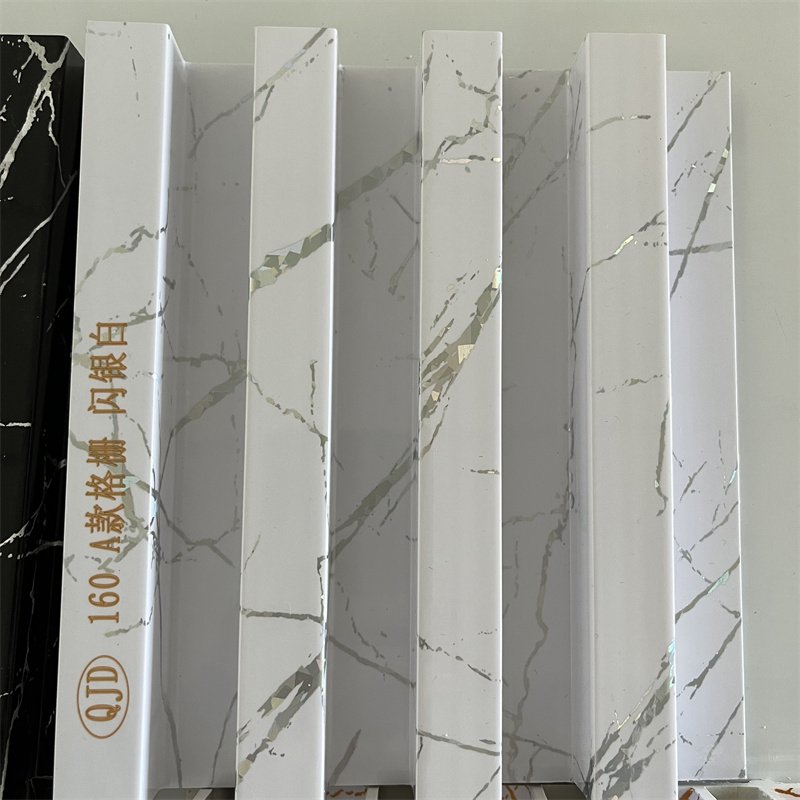 New Style Marble Stone Surface 3D Board Wood Alternative Panels WPC Fluted Wall Panel for House Decoration