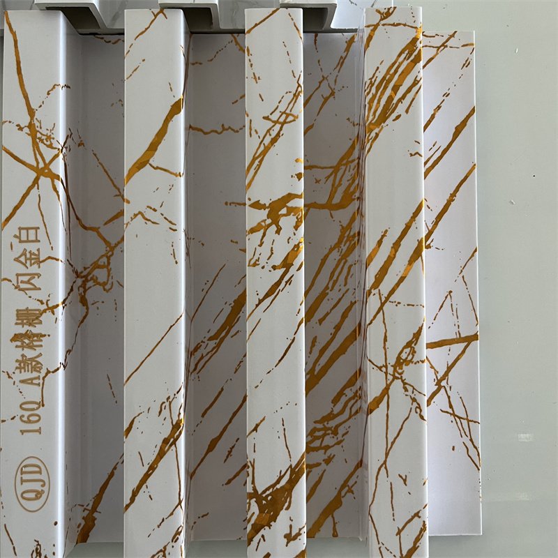 New Style Marble Stone Surface 3D Board Wood Alternative Panels WPC Fluted Wall Panel for House Decoration