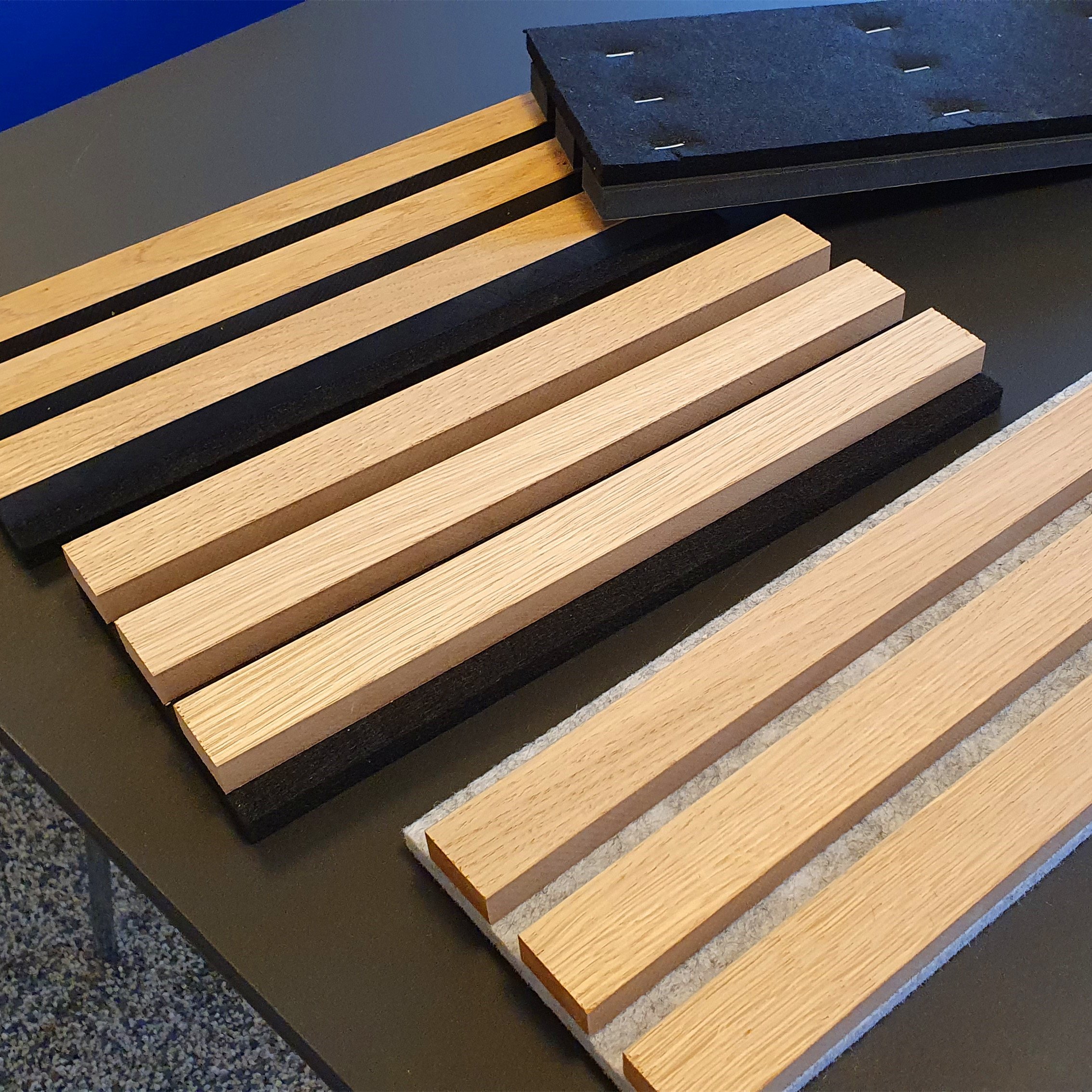 Easy to installation eco friendly material fireproof polyester board for indoor sound absorption wooden slat acoustic wall panel