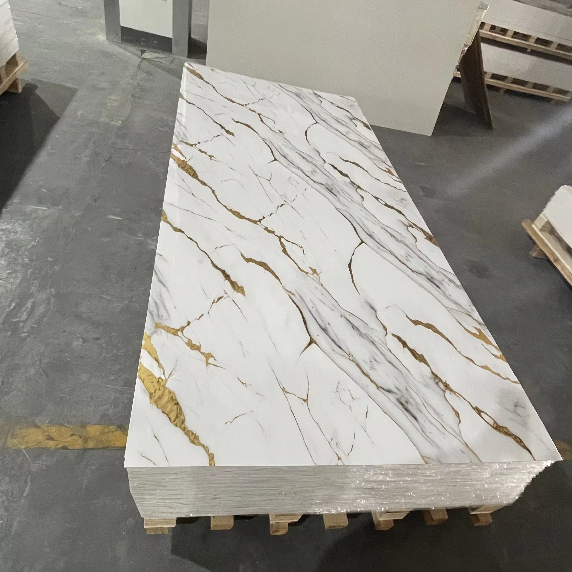 Cheapest PVC wall cladding UV marble sheet UV panels WPC wall panel UV marble sheet for indoor and outdoor decoration on sale