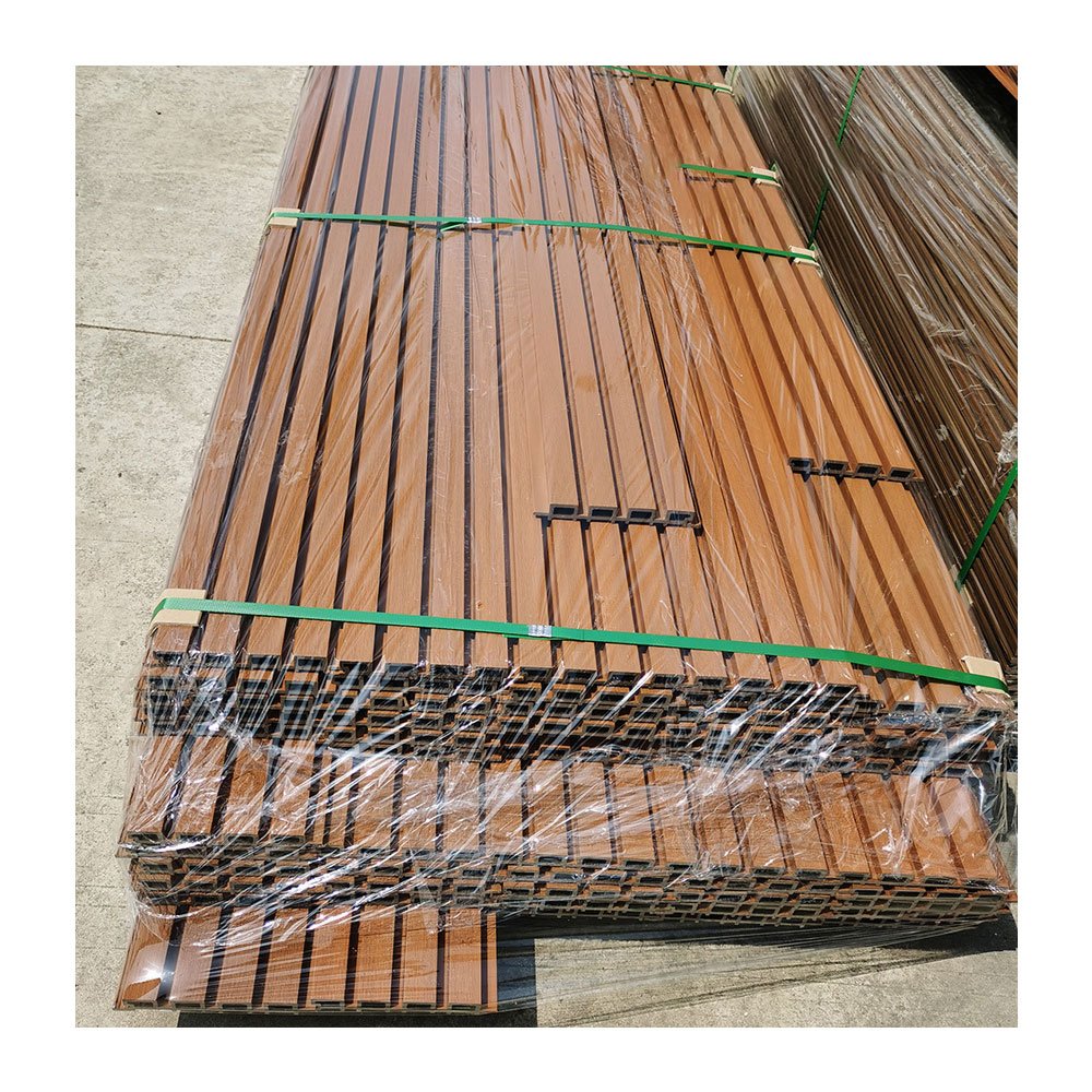 LT Outdoor Seamless Slat 3D WPC Fluted Wall Panel Reasonable Price Waterproof Grooved Acoustic Decorative WPC Wall Boards