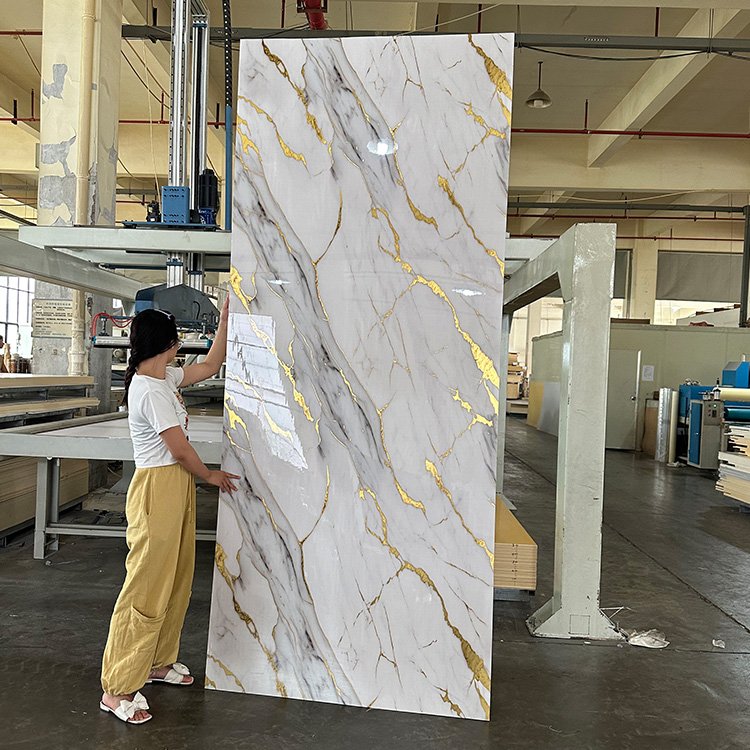 NEW design Gilt series replacement wood veneer wall panel Bamboo charcoal veneer board for wall decoration