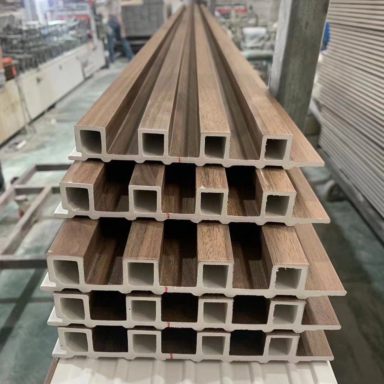 Interior Plastic Wooden Composite Covering Board Wainscoting Vinyl Timber Decorativo 3D Fluted Cladding PVC WPC Wall Panel