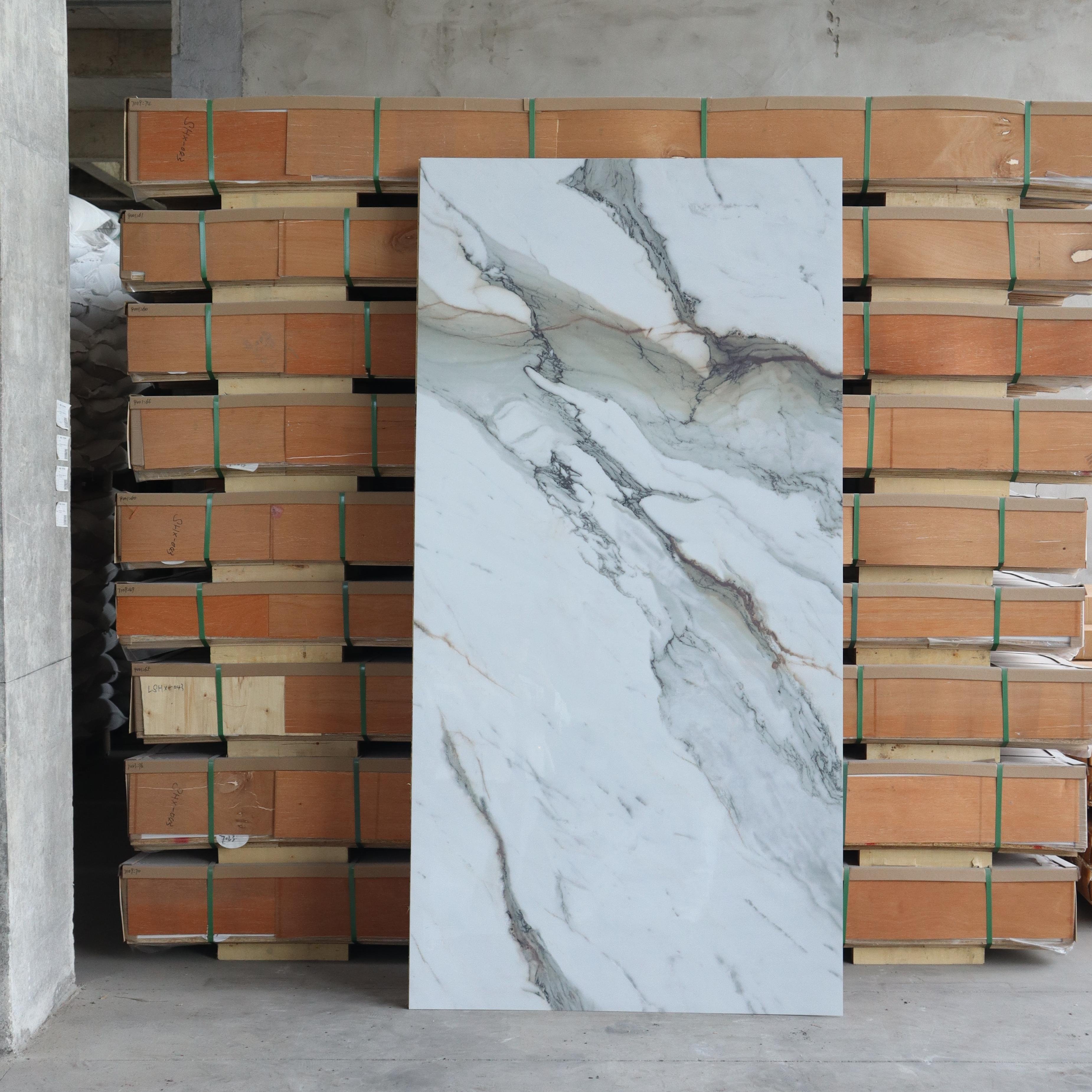 Marble Alternative mirror surface High Glossy UV PVC Marble Sheet Wall Panel Fireproof for Beautiful Interior Decor
