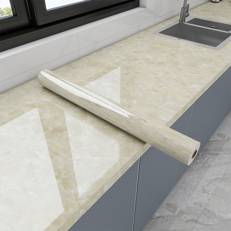 Pvc Wallpaper Modern Marble Pattern PVC Wallpaper Water & Scratch Resistant Anti-Static for Apartment Use Fashionable & Simple