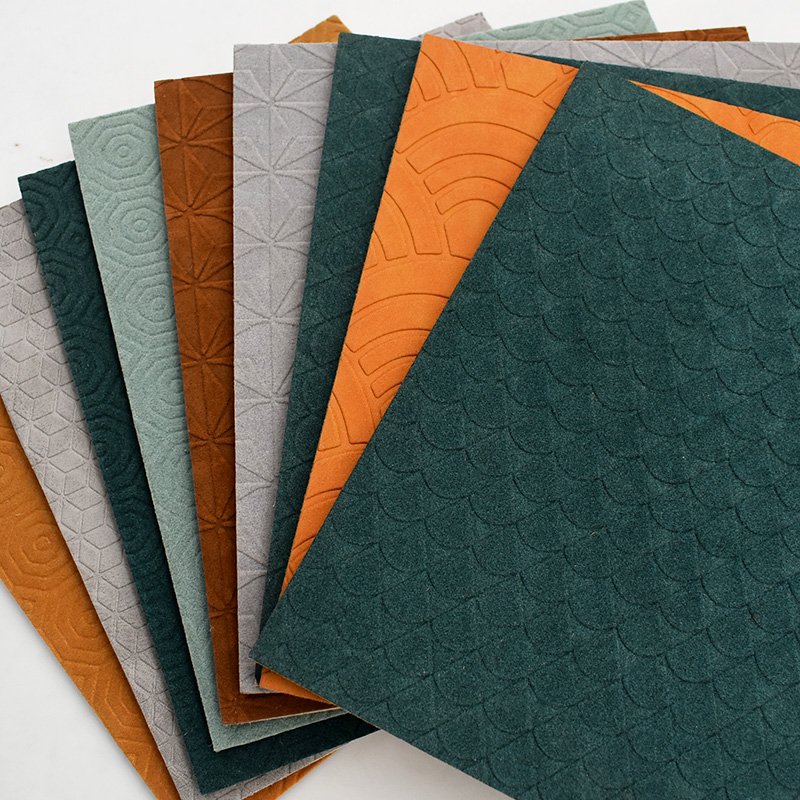 Modern Solid Wood Wall Panels Striped Bamboo Charcoal Fiber WPC Leather Waterproof Fireproof Metal Surface Commercial Use
