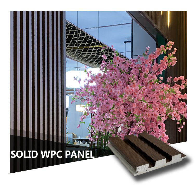 Popular interior wall ceiling decor board indoor decorative wpc fluted grooved laminated cladding ceiling panel other boards