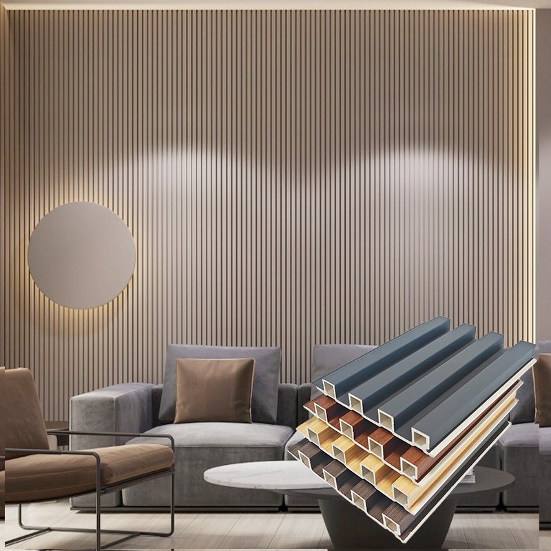 waterproof design Wall interior Grating 3D wpc wallboard living room decorative indoor Wood Plastic PVC indoor wall panel