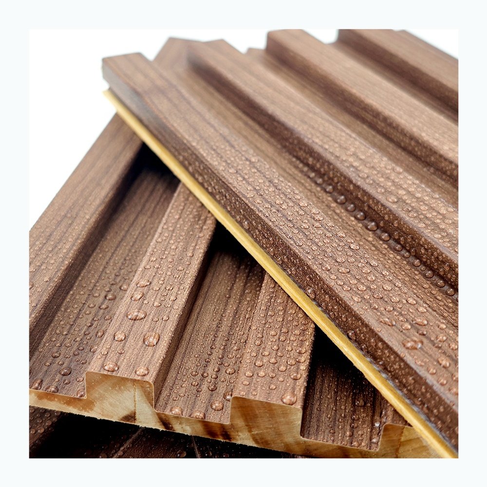 3D Pvc WOOD Waterproof Cladding Home Decor Wall Panel Pine Solid Wood Wall Board For Hotel