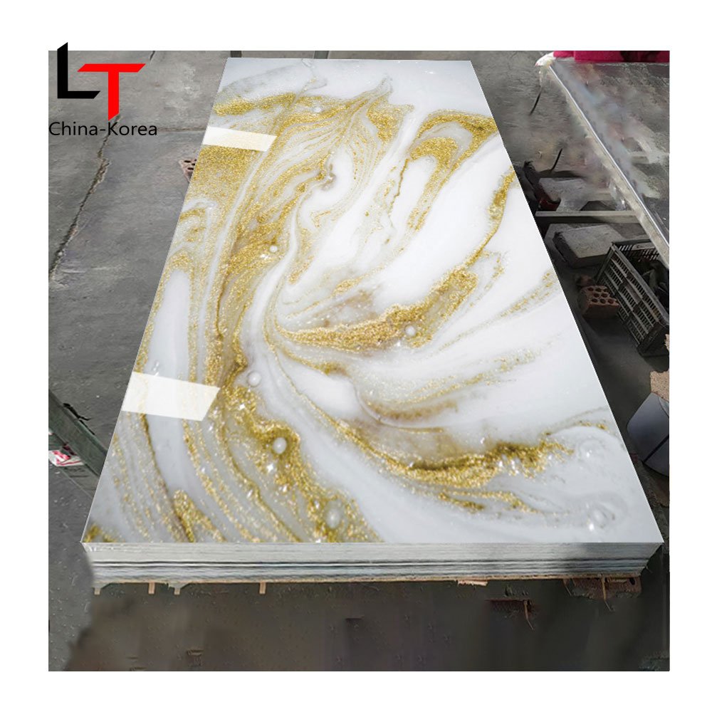 LT Hot Sale 3D UV Wall Panel Luxury Digital Printing Decor Wall Alternative Bright PVC Board For Bedroom Wall